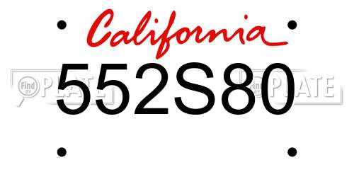 552S80 California License Plate