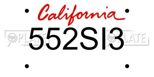 552SI3 California License Plate