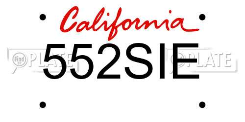 552SIE California License Plate