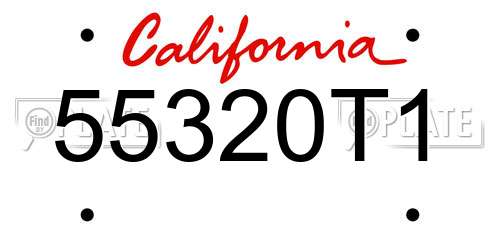 55320T1 California License Plate
