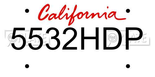 5532HDP California License Plate