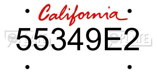 55349E2 California License Plate