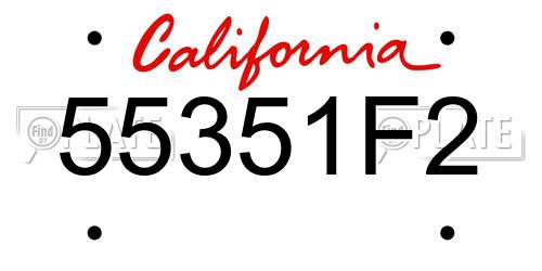 55351F2 California License Plate