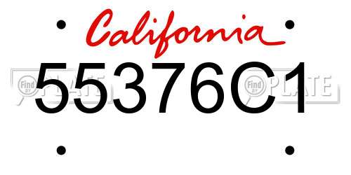 55376C1 California License Plate