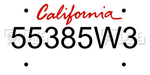 55385W3 California License Plate