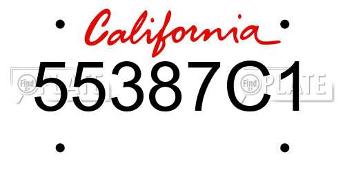 55387C1 California License Plate