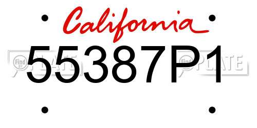 55387P1 California License Plate