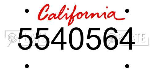 5540564 California License Plate