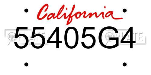 55405G4 California License Plate