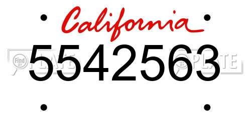 5542563 California License Plate