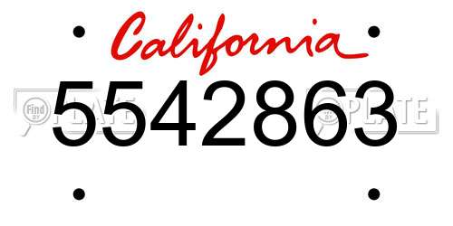 5542863 California License Plate