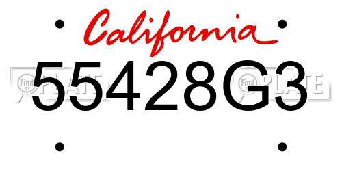 55428G3 California License Plate