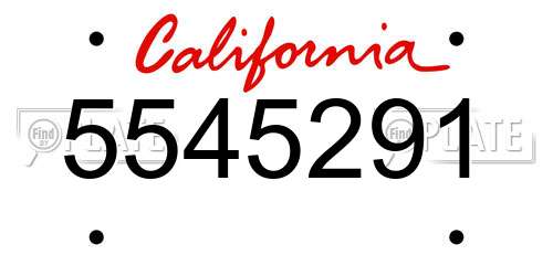 5545291 California License Plate