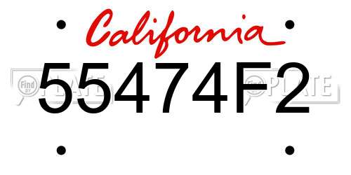 55474F2 California License Plate