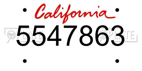 5547863 California License Plate