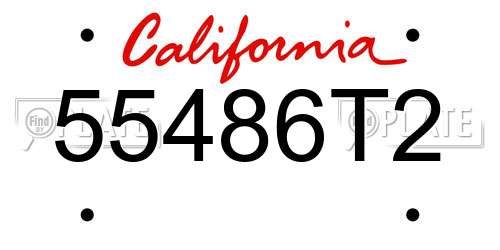 55486T2 California License Plate