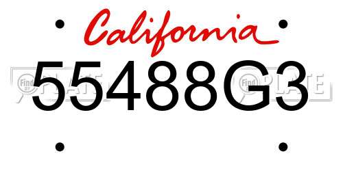 55488G3 California License Plate
