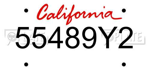 55489Y2 California License Plate