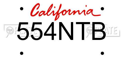 554NTB California License Plate