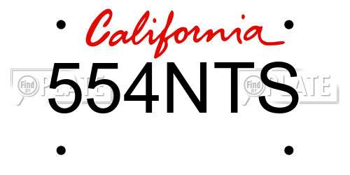 554NTS California License Plate