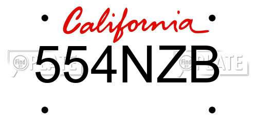 554NZB California License Plate