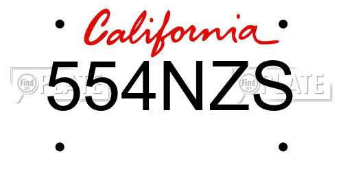 554NZS California License Plate