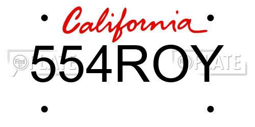 554ROY California License Plate