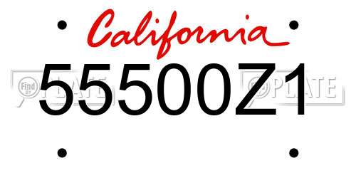 55500Z1 California License Plate