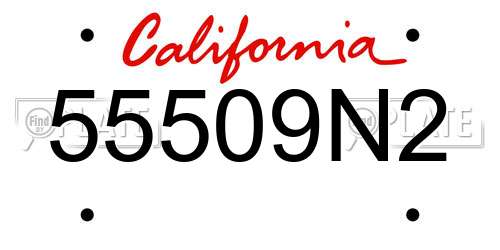 55509N2 California License Plate