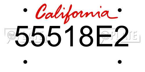 55518E2 California License Plate