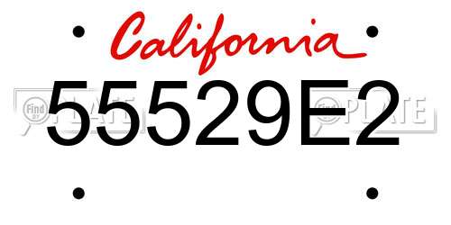 55529E2 California License Plate