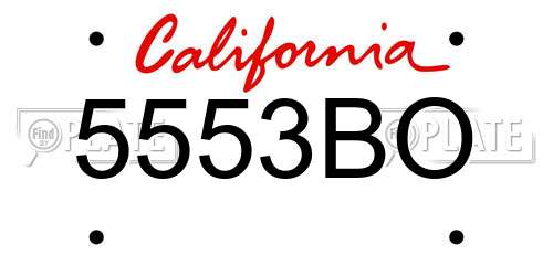 5553BO California License Plate