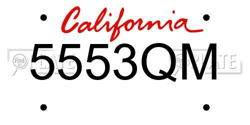 5553QM California License Plate