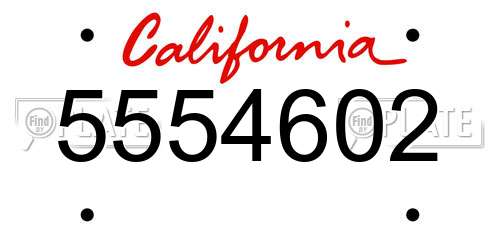 5554602 California License Plate