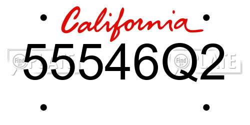 55546Q2 California License Plate