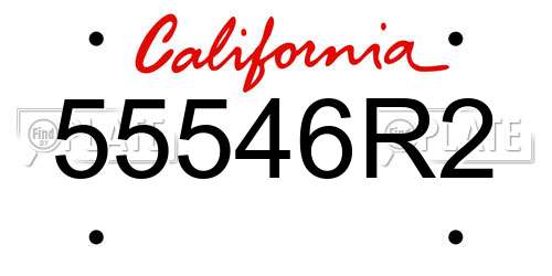 55546R2 California License Plate