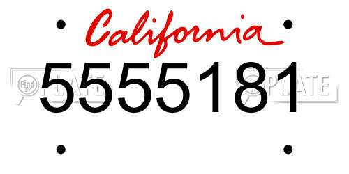 5555181 California License Plate