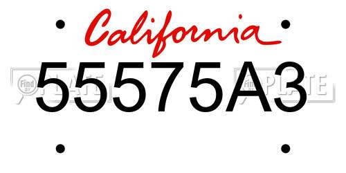 55575A3 California License Plate