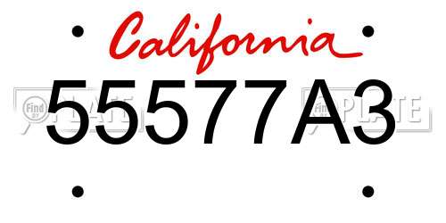 55577A3 California License Plate
