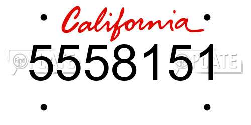 5558151 California License Plate