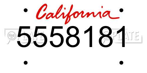 5558181 California License Plate