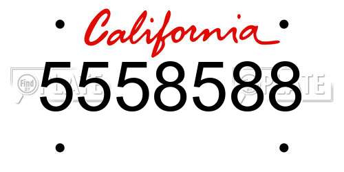 5558588 California License Plate