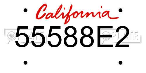55588E2 California License Plate
