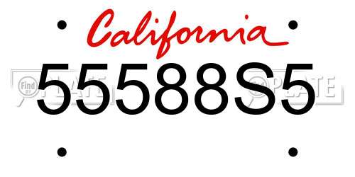55588S5 California License Plate