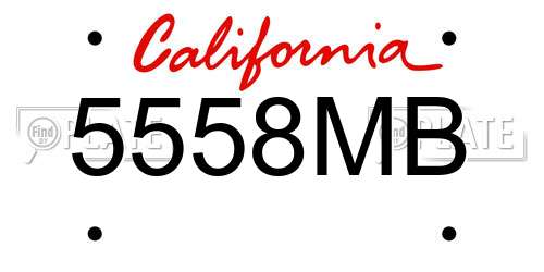 5558MB California License Plate