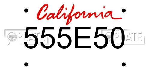 555E50 California License Plate