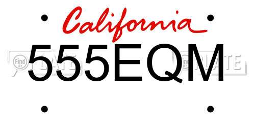 555EQM California License Plate
