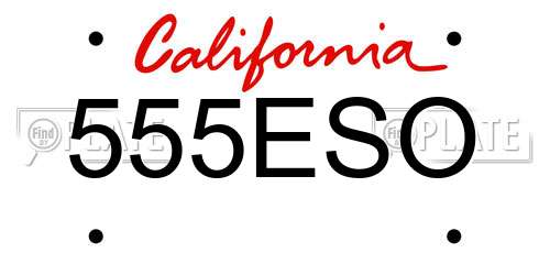 555ESO California License Plate