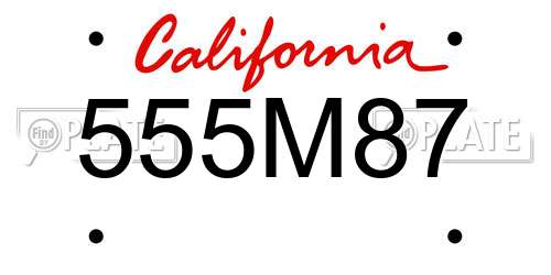 555M87 California License Plate