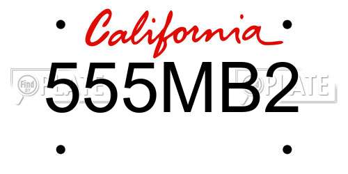 555MB2 California License Plate